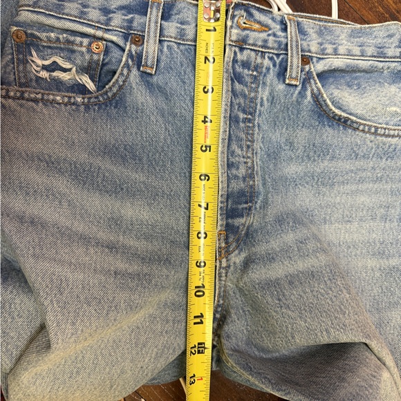 Re/Done CROPPED 90'S LOW SLUNG JEANS IN MEDIUM RAF Size 25 - Picture 11 of 16